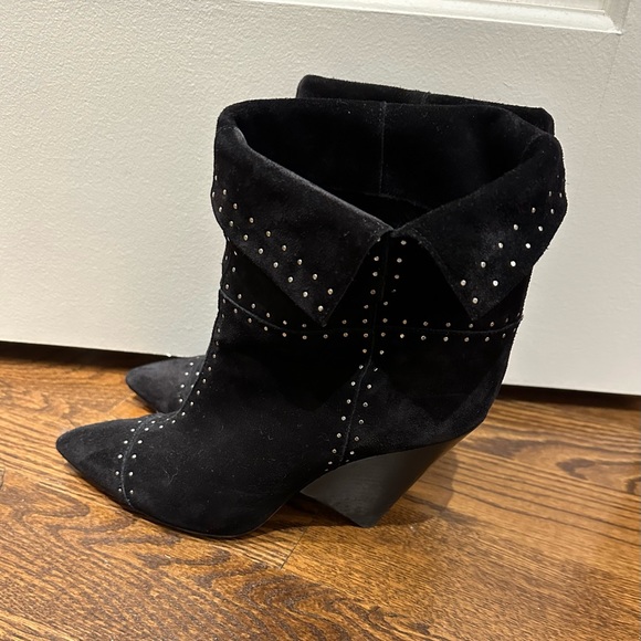 Isabel Marant Suede Mid-Calf Moto Boots - Picture 2 of 3
